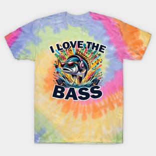 I Love The Bass Funny Fish Pun T-Shirt